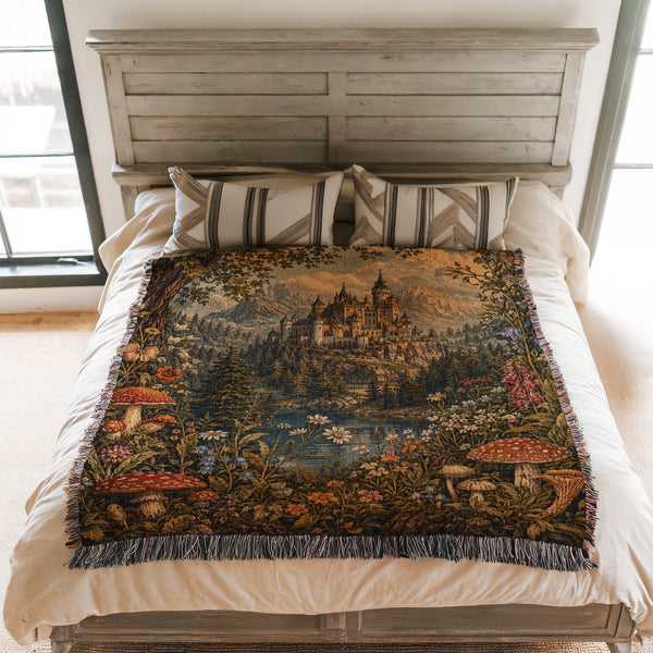 Enchanted Castle by the Lake Blanket