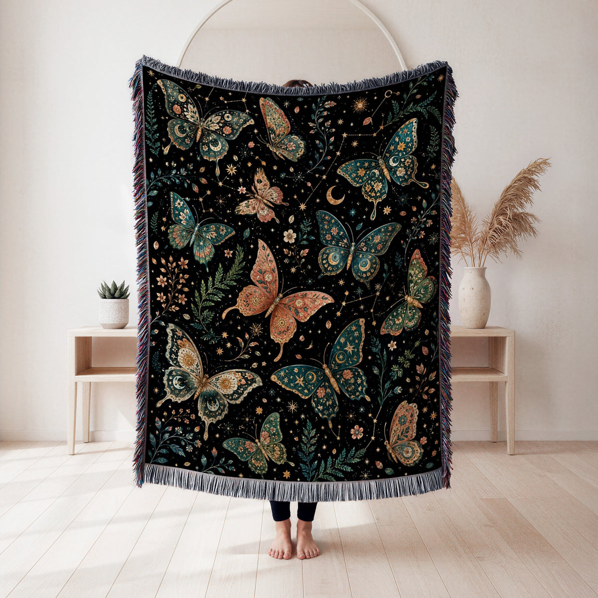 Celestial Butterfly Garden Blanket