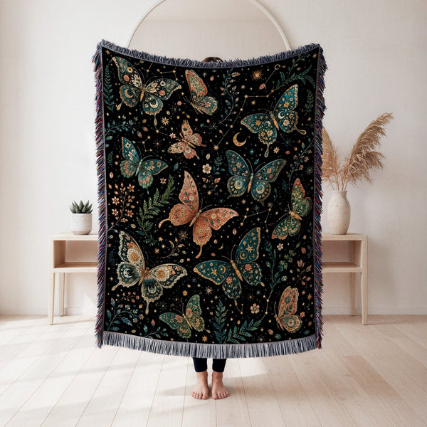 Celestial Butterfly Garden Blanket