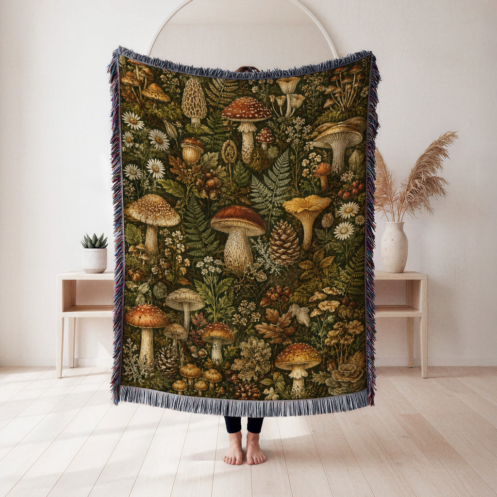Woodland Forager Mushroom Blanket