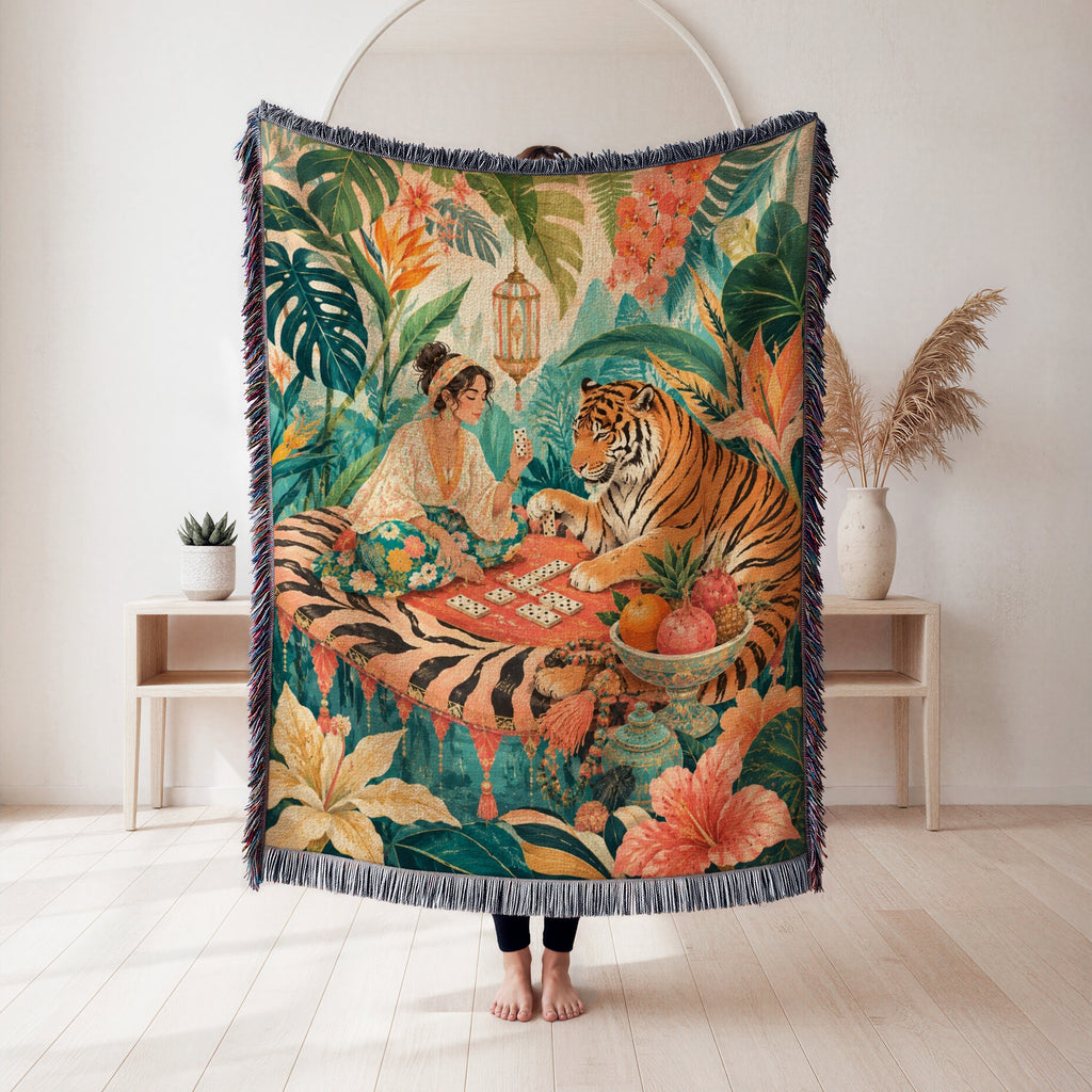 Tiger Card Game Blanket