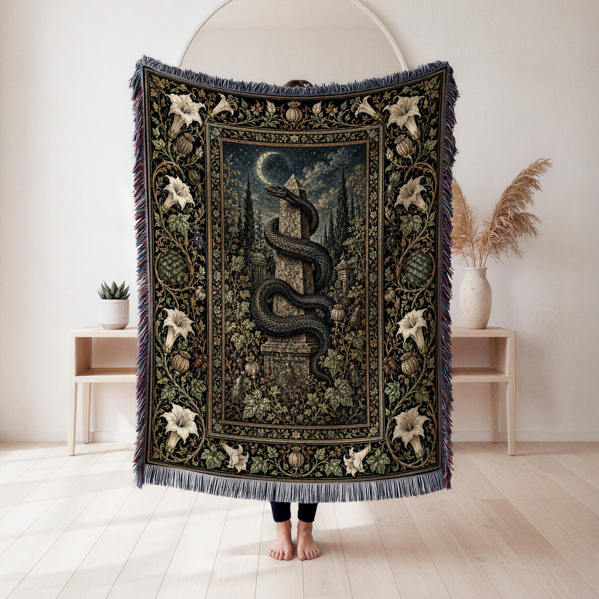 Serpent of the Moonlit Ruins Blanket