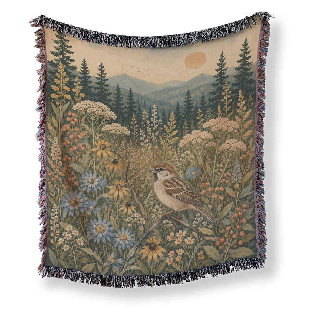 Mountain Meadow Sparrow Blanket