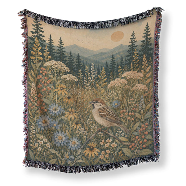 Mountain Meadow Sparrow Blanket