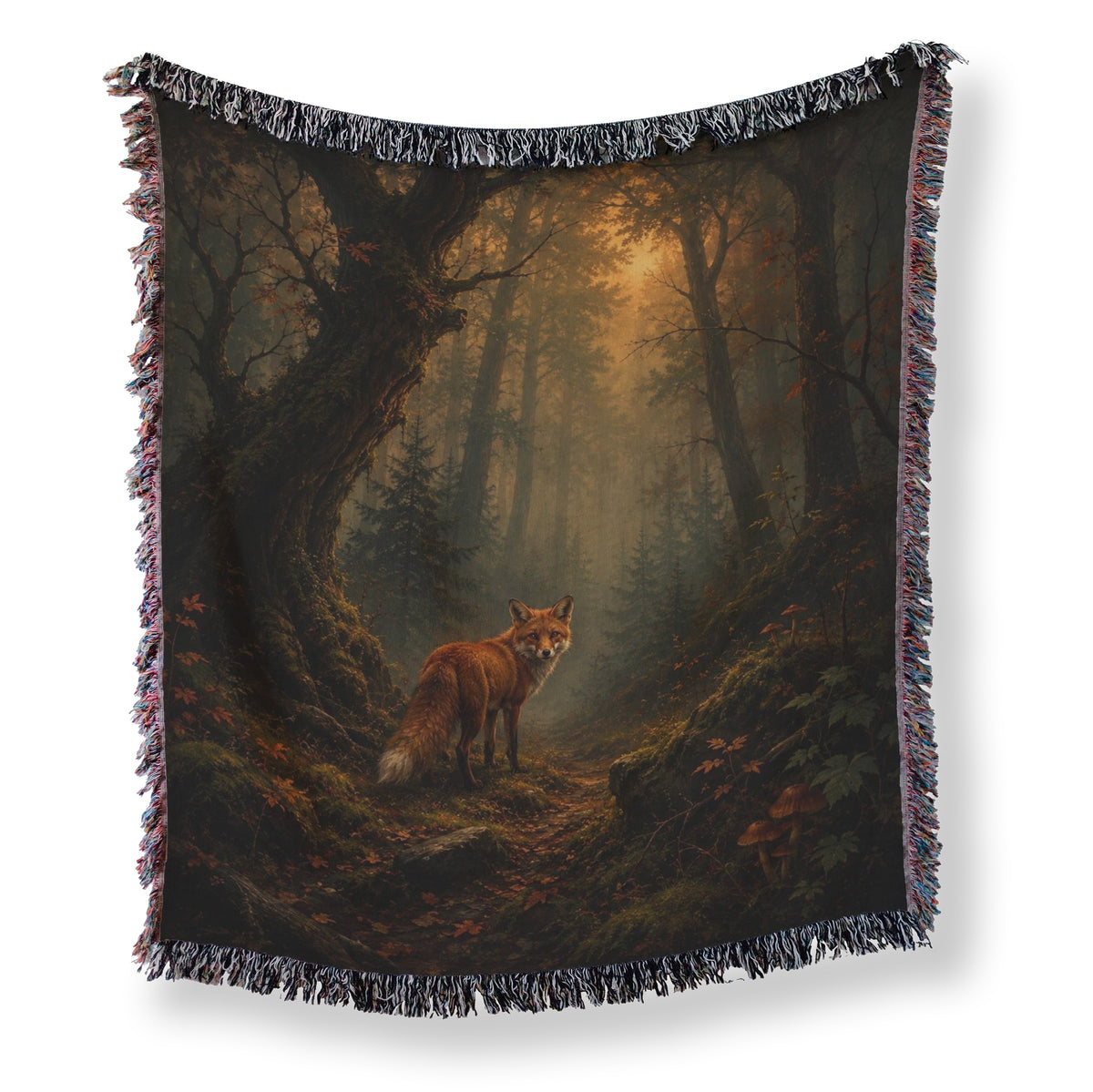 Autumn Forest Fox Blanket