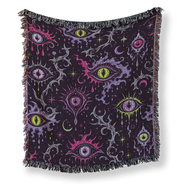 Neon All-Seeing Eyes Blanket