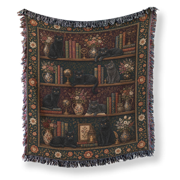 Midnight Cats Library Blanket