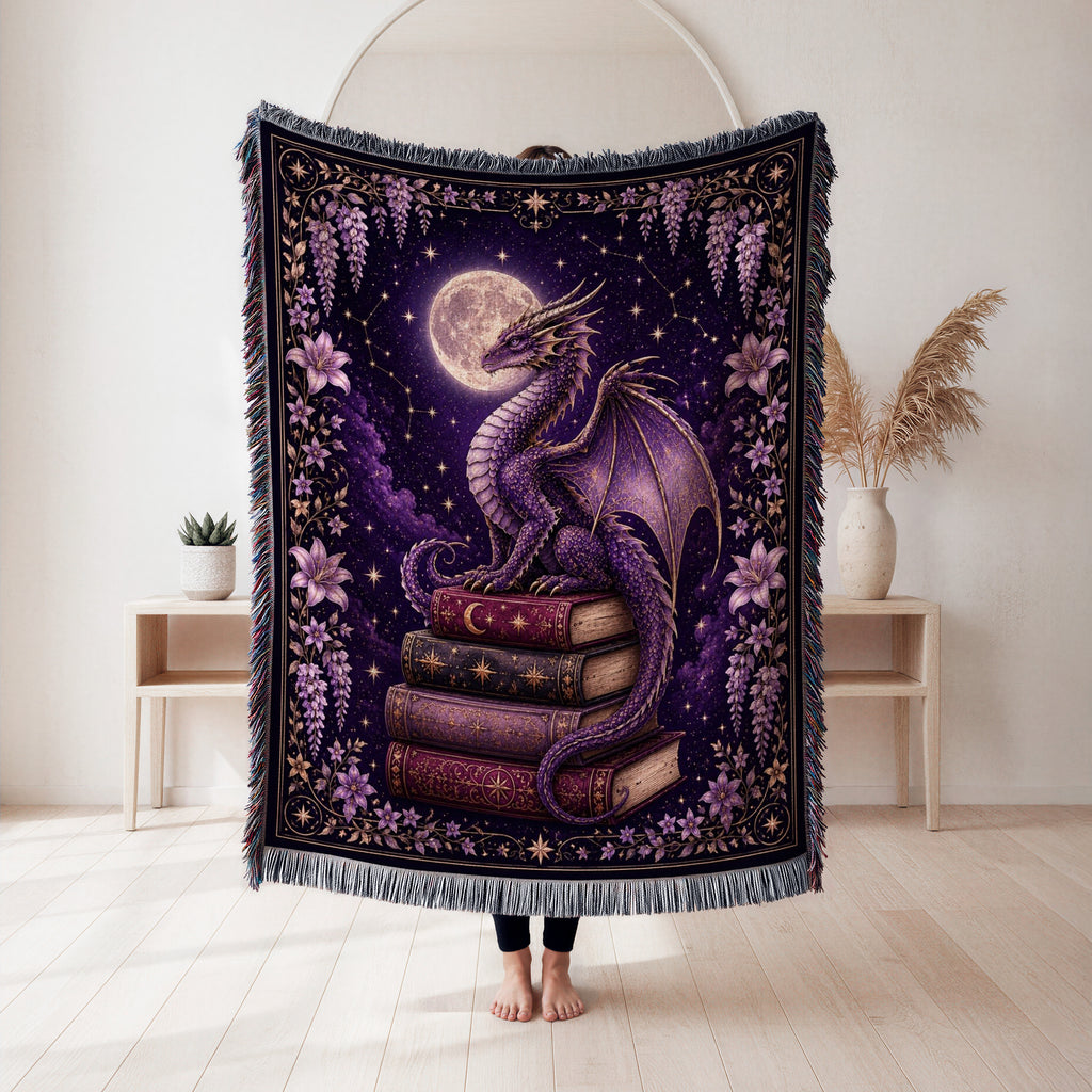 Violet Moon Dragon Blanket