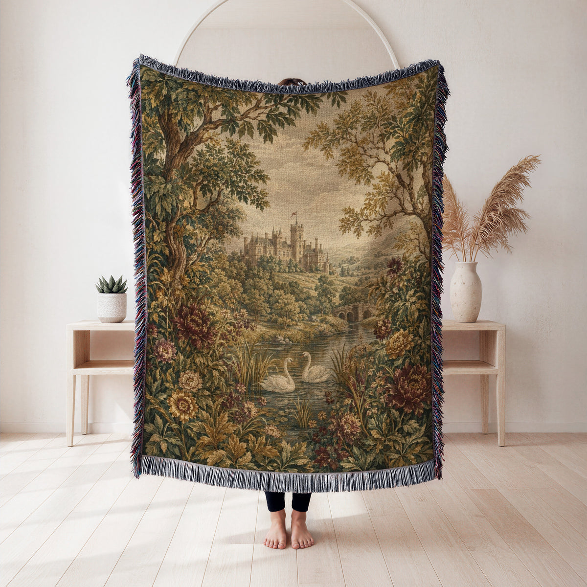 Swans of the Castle Lake Blanket