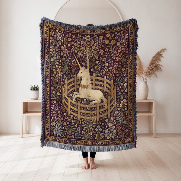 The Unicorn in the Walled Garden Blanket