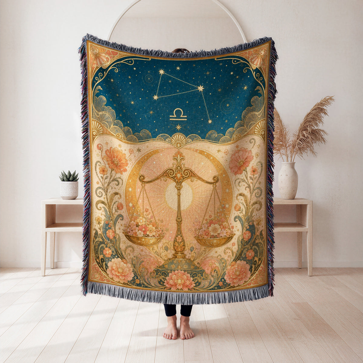 Libra Floral Scales Blanket