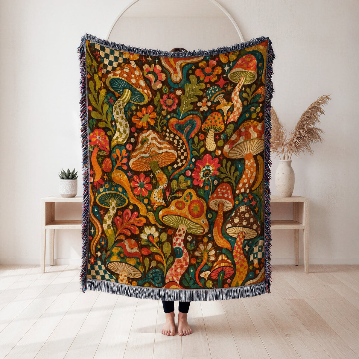 Groovy Mushroom Garden Blanket