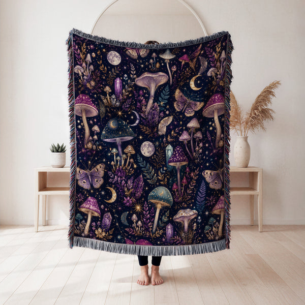 Celestial Crystal Mushroom Blanket