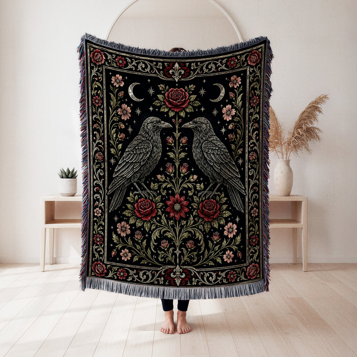 Ravens of the Rose Garden Blanket