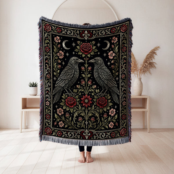 Ravens of the Rose Garden Blanket