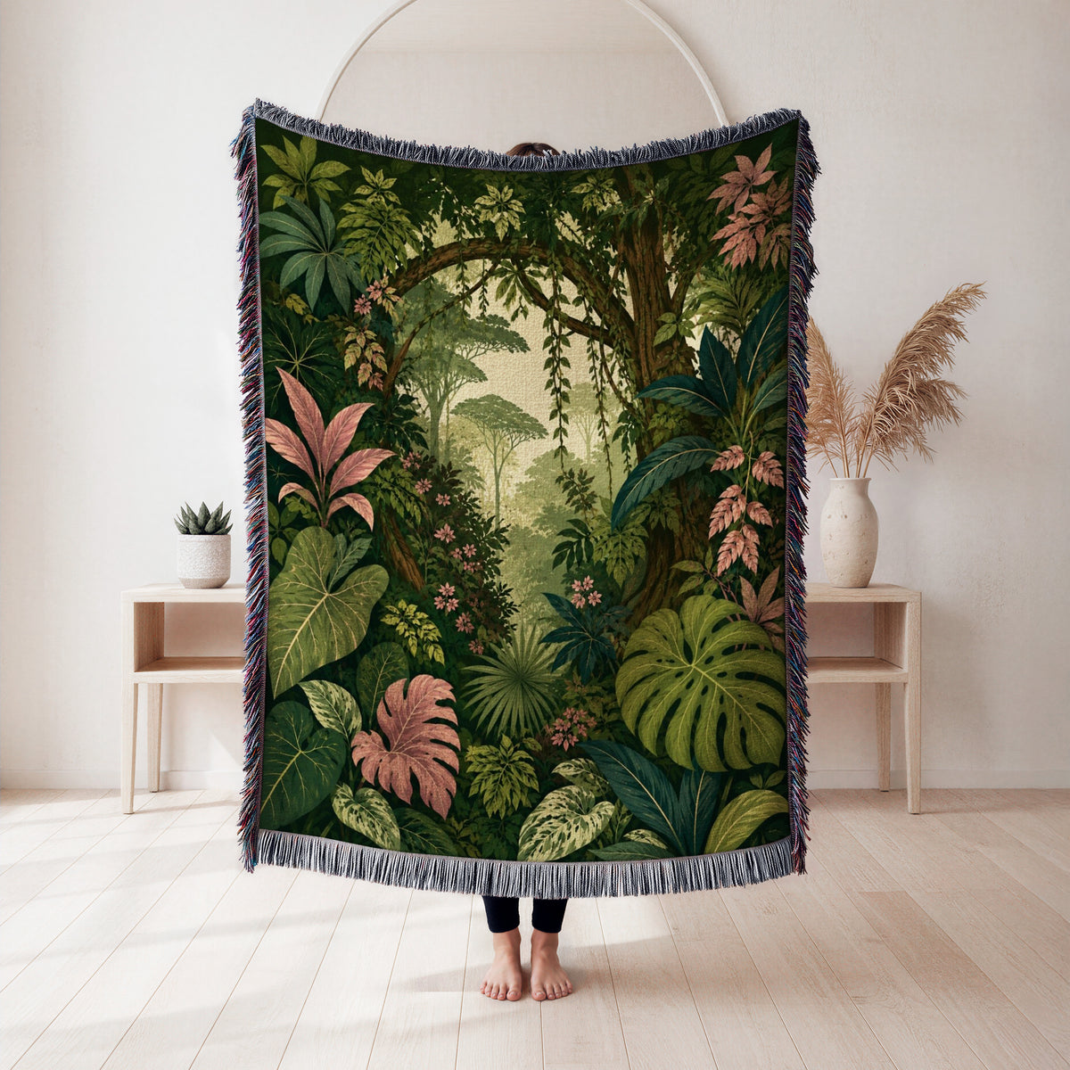 The Blushing Jungle Blanket