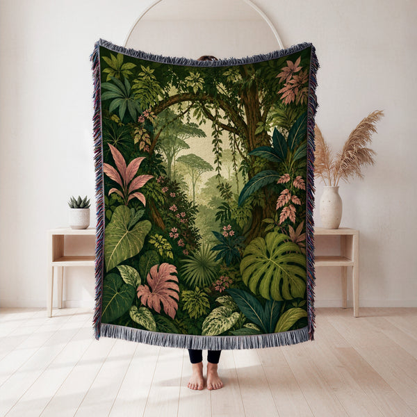 The Blushing Jungle Blanket