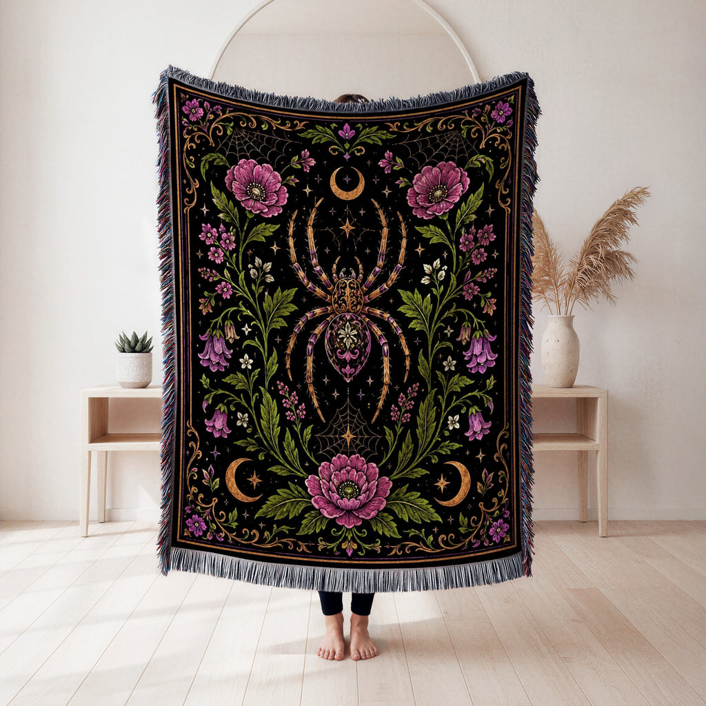 Moonlit Spider Garden Blanket