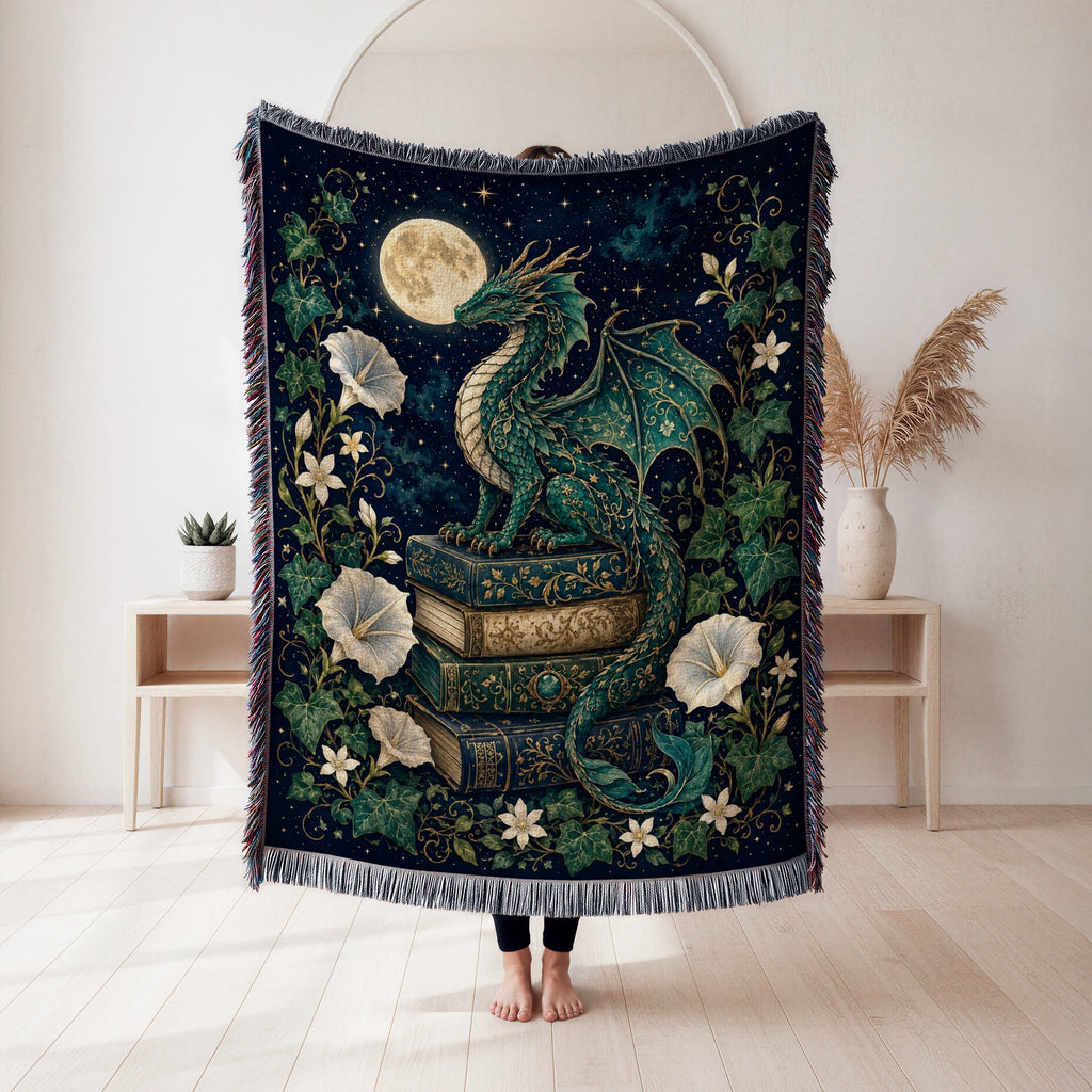 Emerald Moon Dragon Library Blanket
