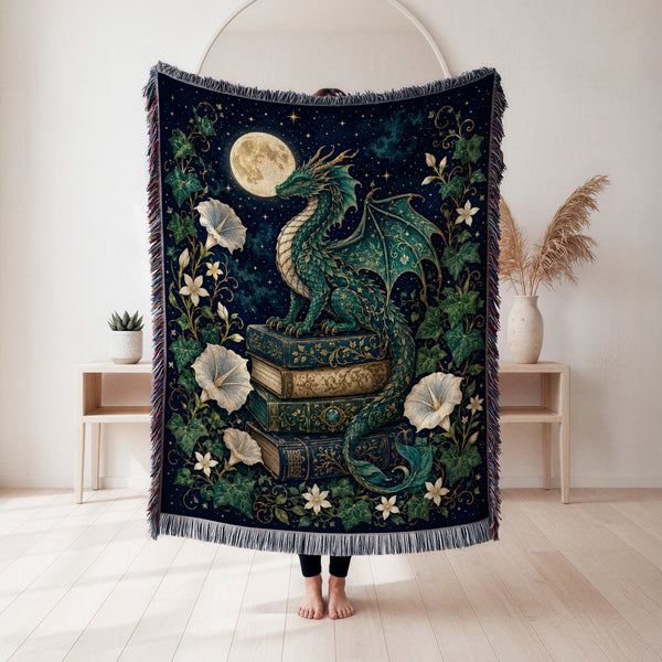 Emerald Moon Dragon Library Blanket