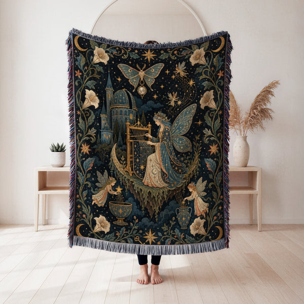 Starlit Harp Fairy Blanket