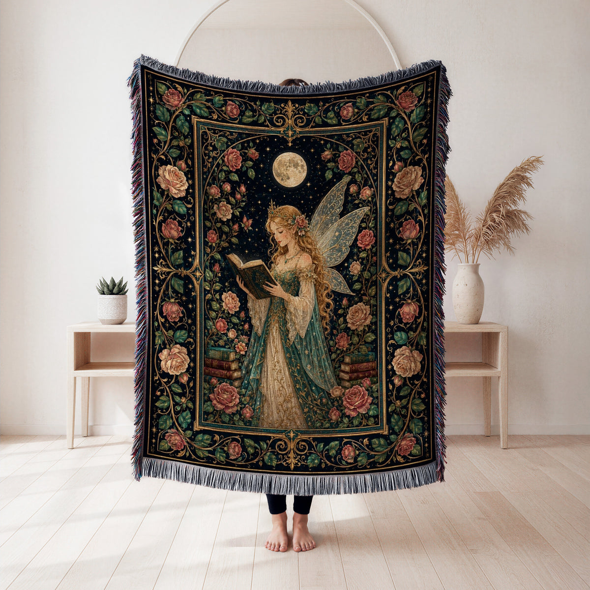 Moonlit Rose Fairy Reader Blanket