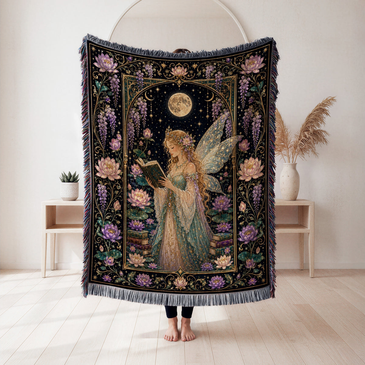 Moonlit Lotus Fairy Reader Blanket