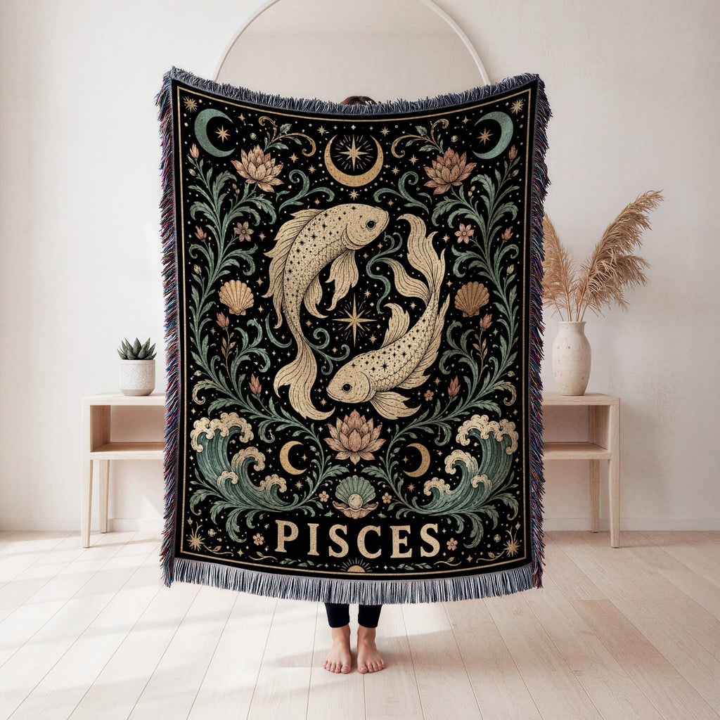 Pisces Twin Fish Zodiac Blanket