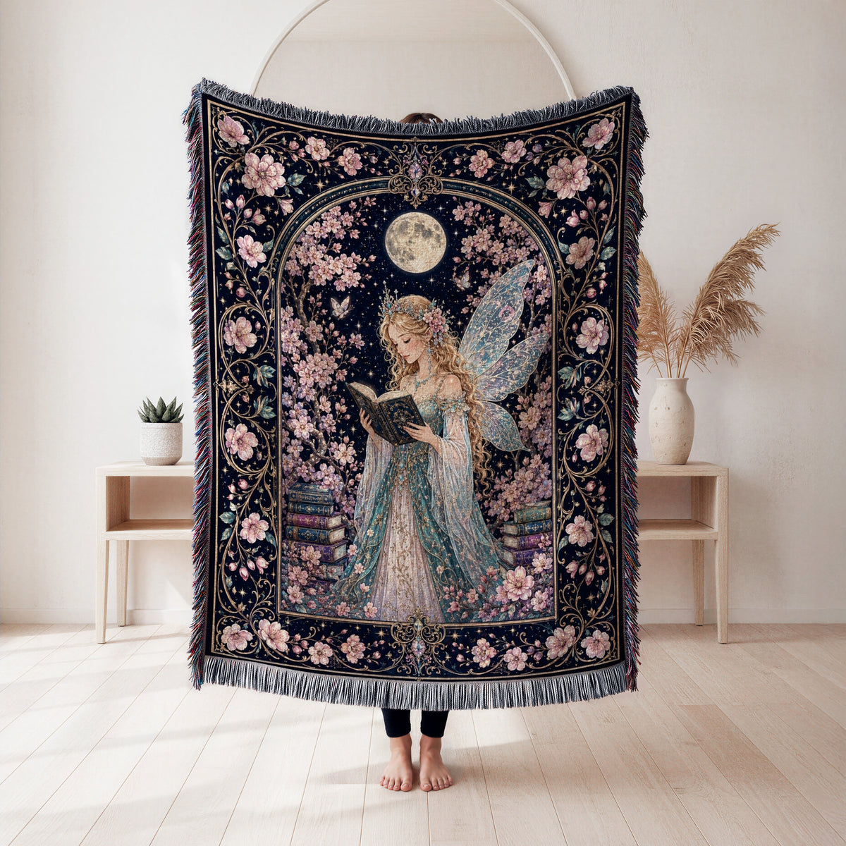 Cherry Blossom Fairy Reader Blanket