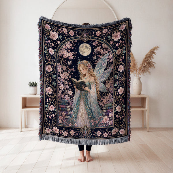 Cherry Blossom Fairy Reader Blanket