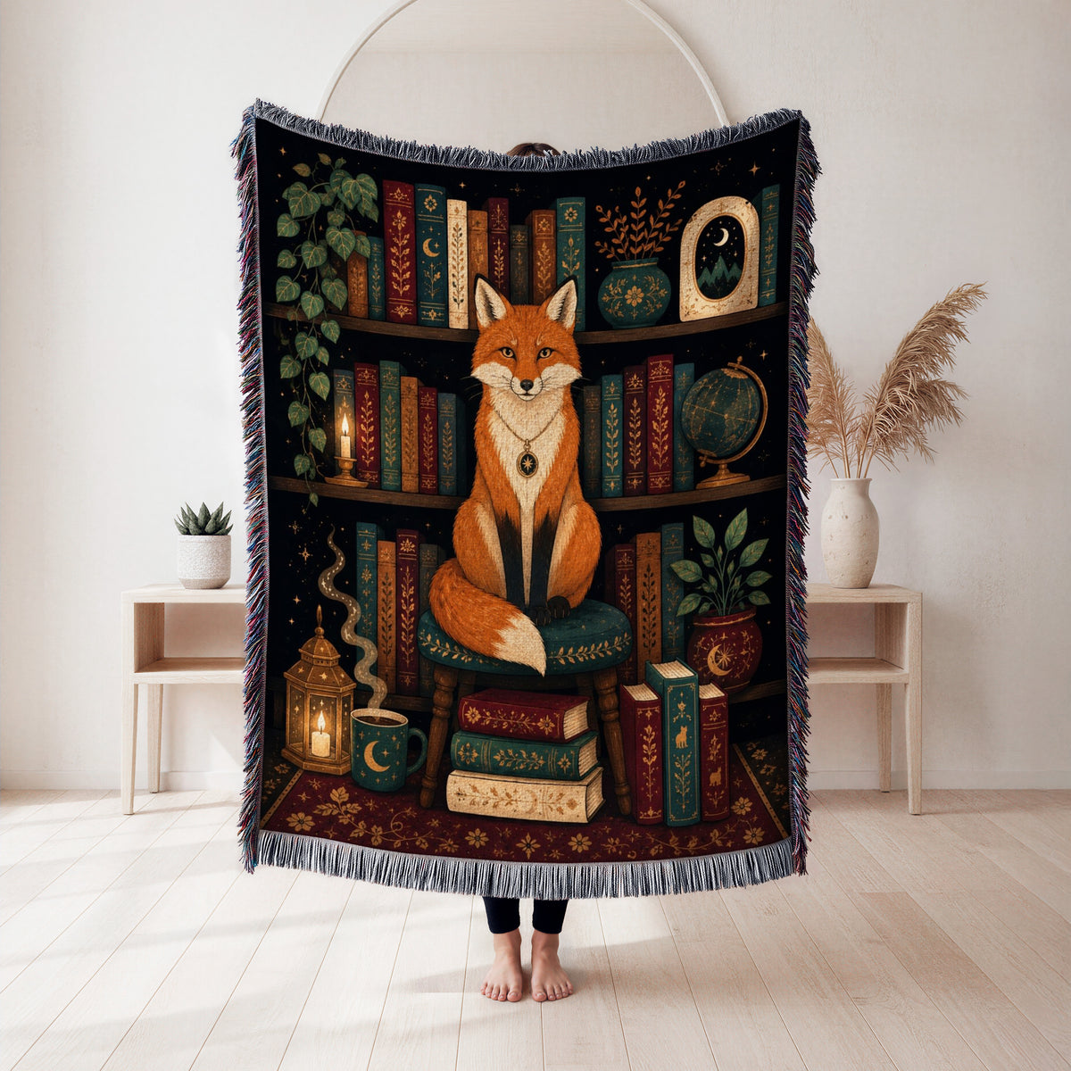 Fox of the Celestial Library Blanket