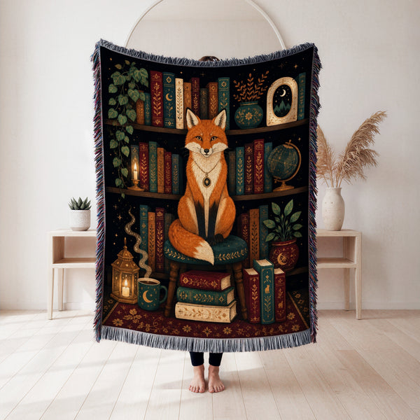 Fox of the Celestial Library Blanket