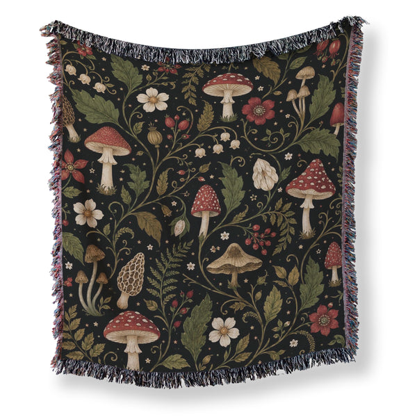 Nightshade Mushroom Garden Blanket