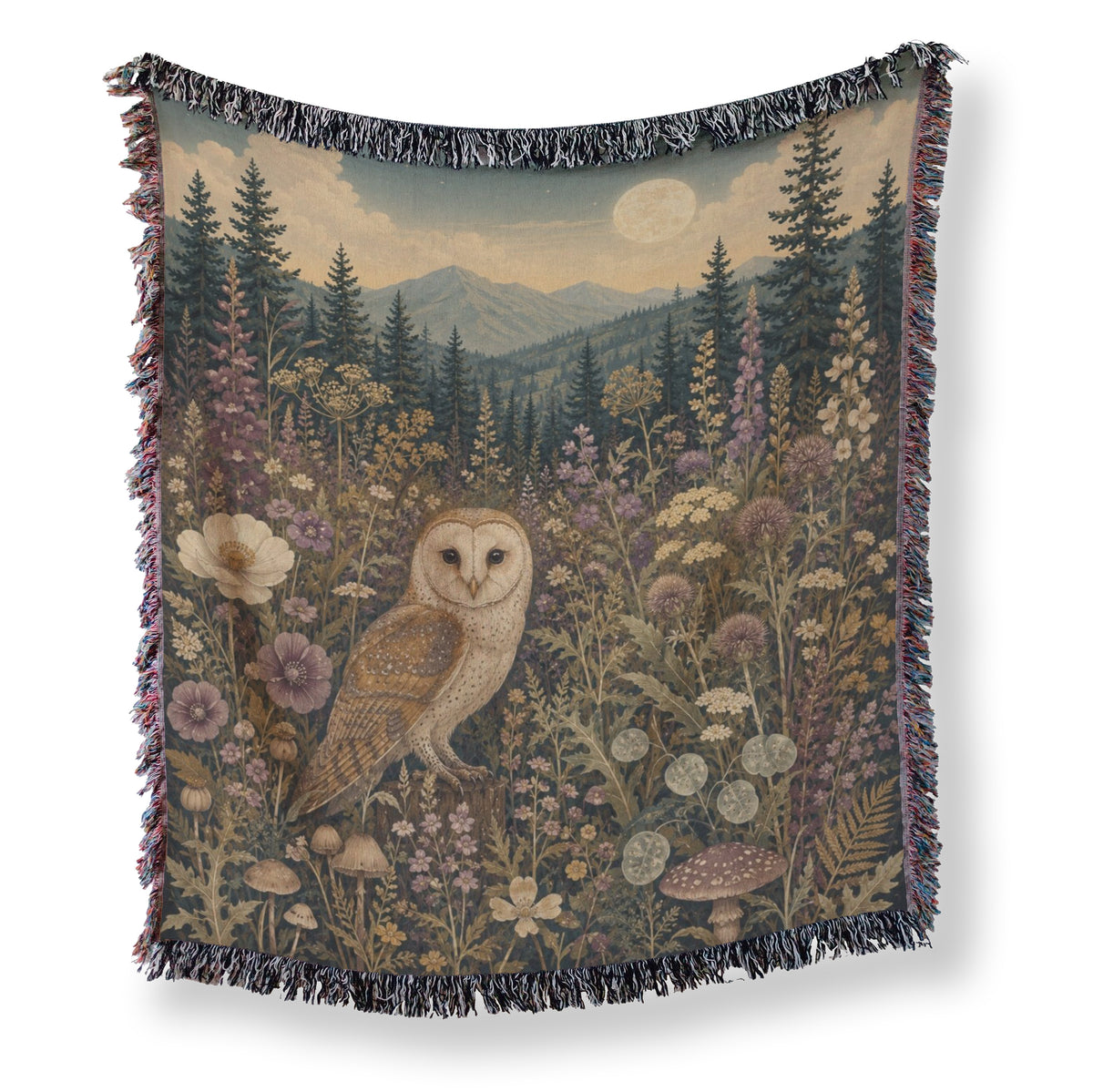 Moonlit Meadow Owl Blanket Main image