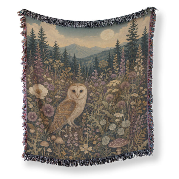 Moonlit Meadow Owl Blanket