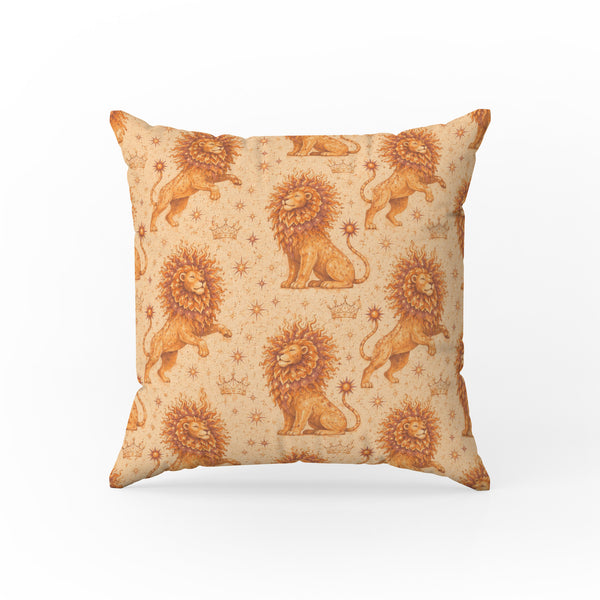Leo Sun Lions – Golden Zodiac Pattern Pillow