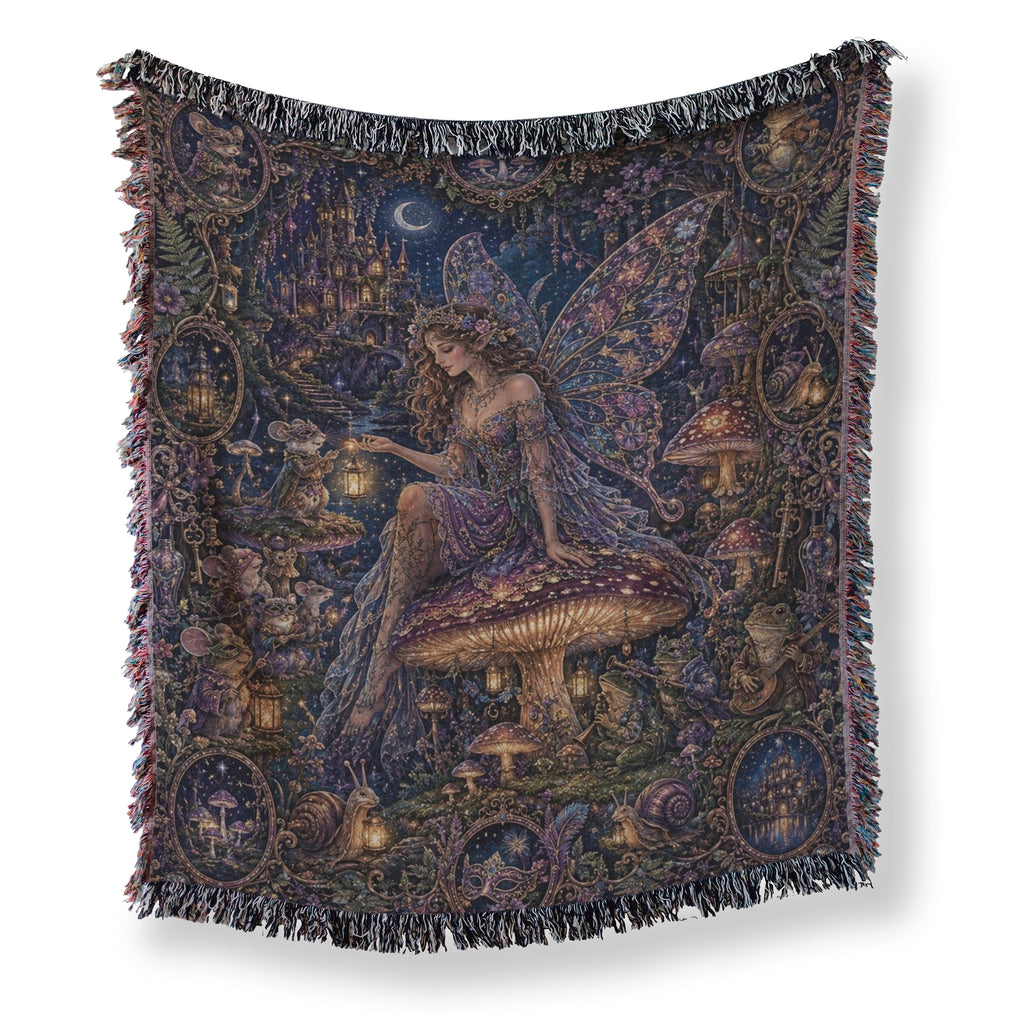 Moonlit Mushroom Fairy Blanket