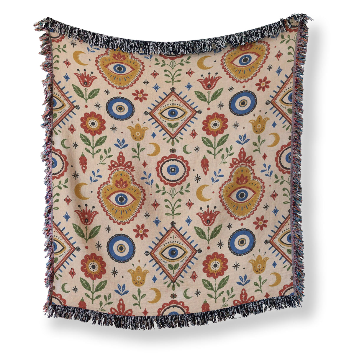 Folk Evil Eye Garden Blanket