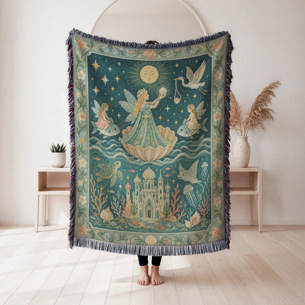 Pastel Ocean Fairy Kingdom Blanket
