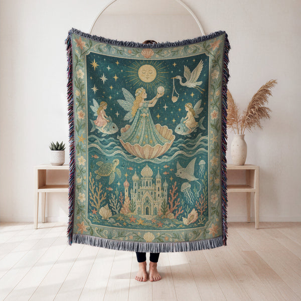 Pastel Ocean Fairy Kingdom Blanket