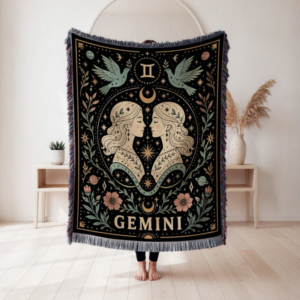 Gemini Celestial Twins Zodiac Blanket