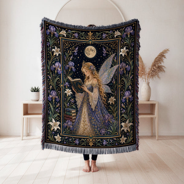 Moonlit Iris Fairy Reader Blanket