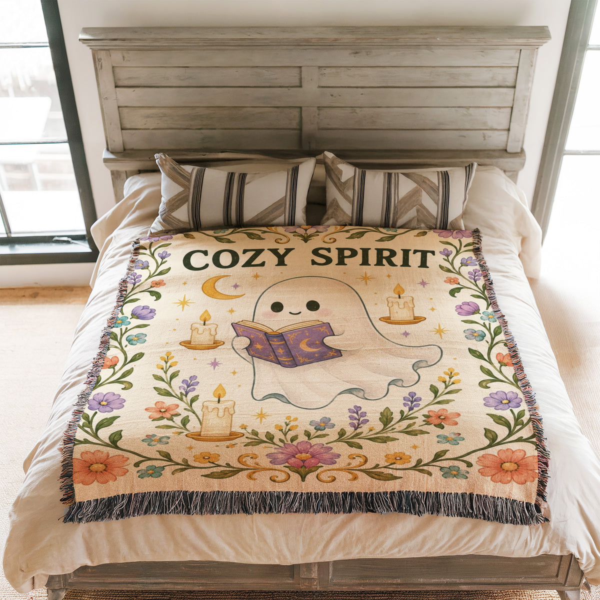Cozy Spirit Reading Ghost Blanket