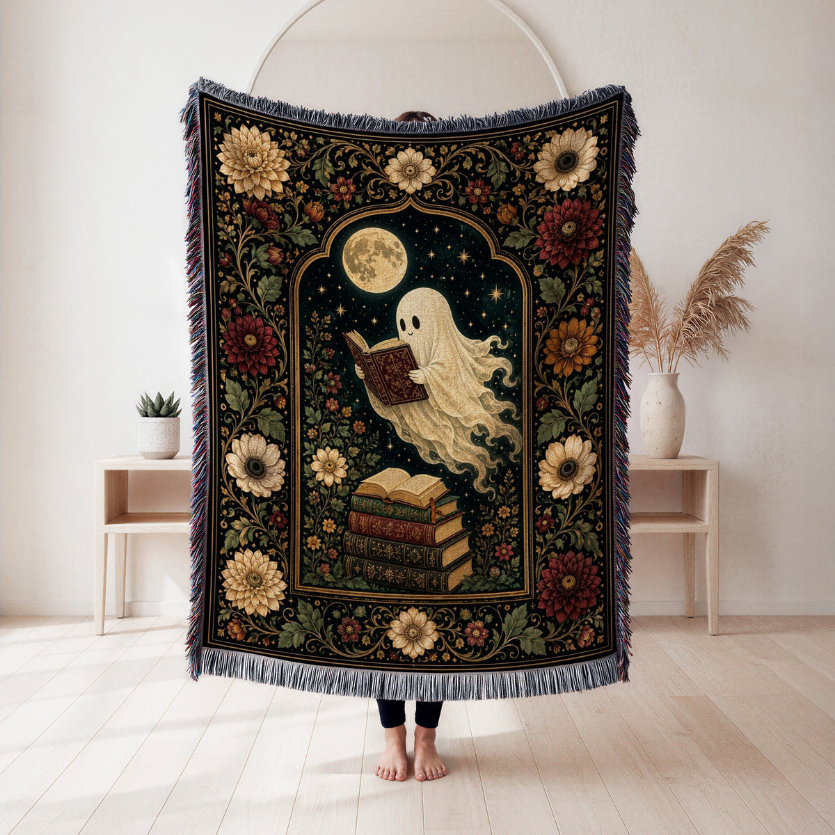Autumn Moon Ghost Reader Blanket