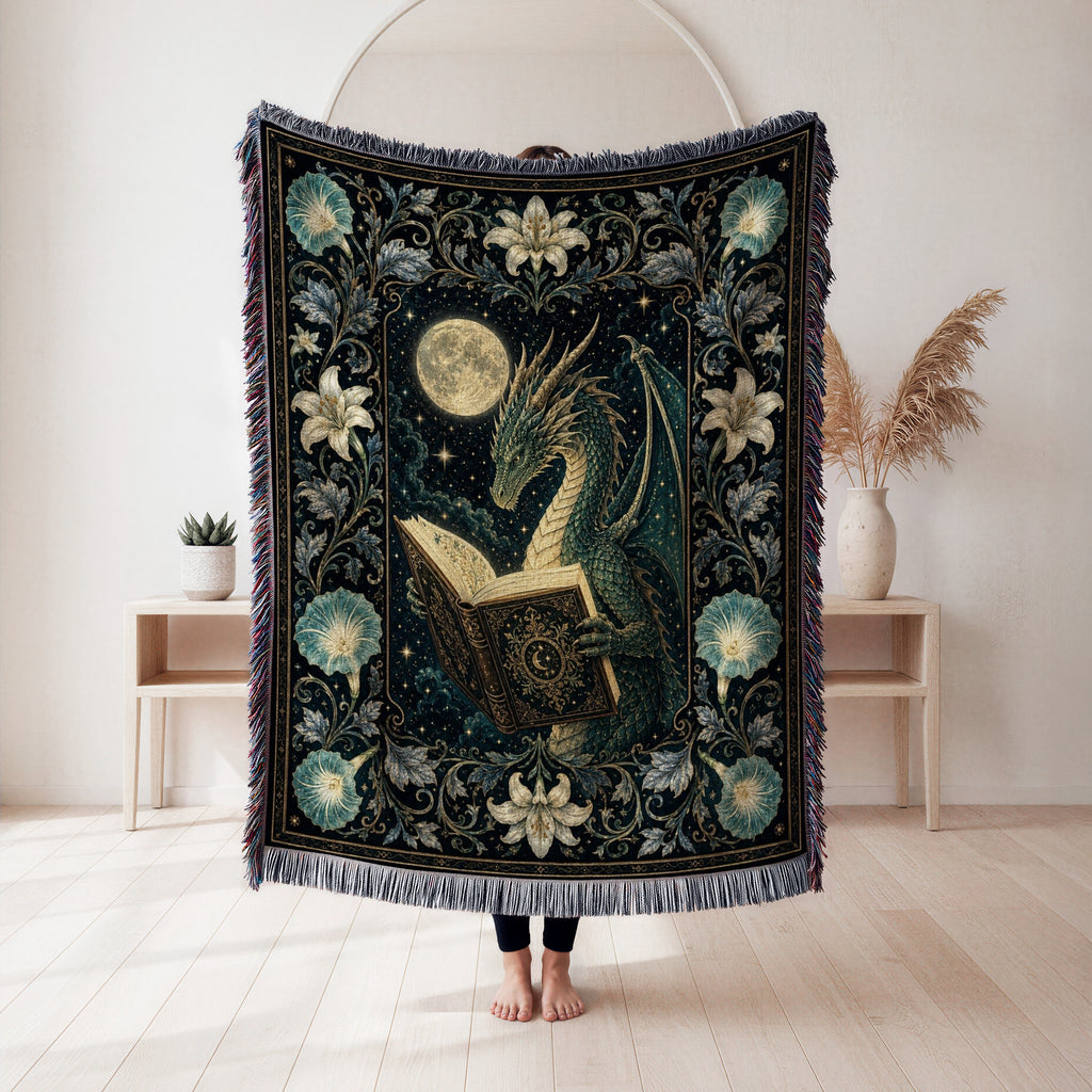 Ivory Lily Dragon Reader Blanket
