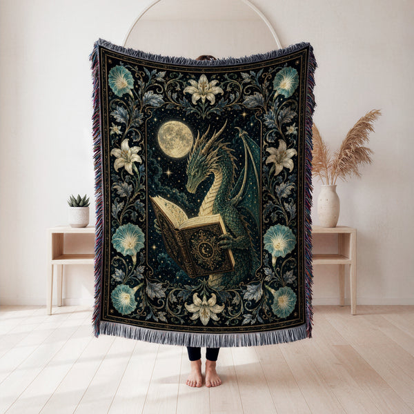 Ivory Lily Dragon Reader Blanket