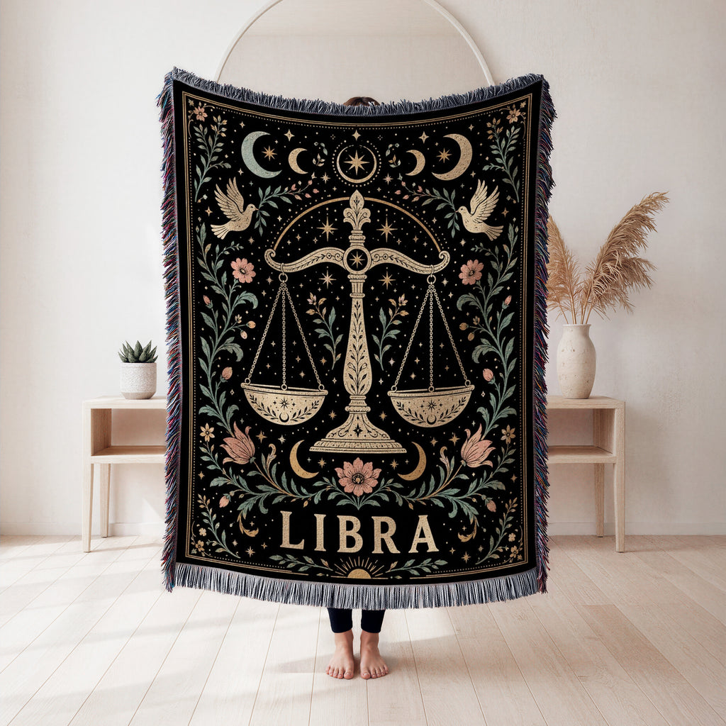 Libra Celestial Scales Zodiac Blanket