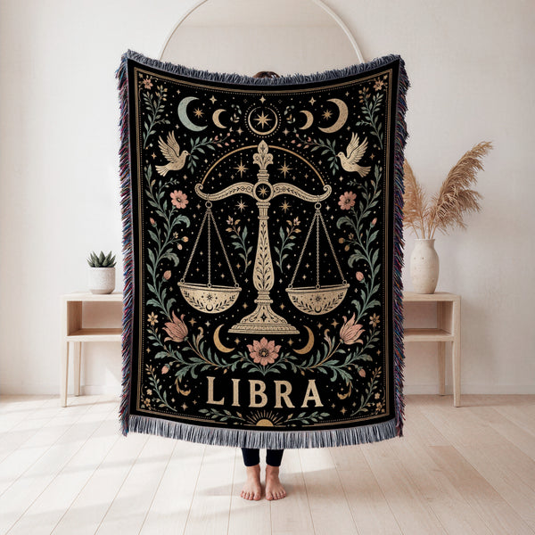 Libra Celestial Scales Zodiac Blanket