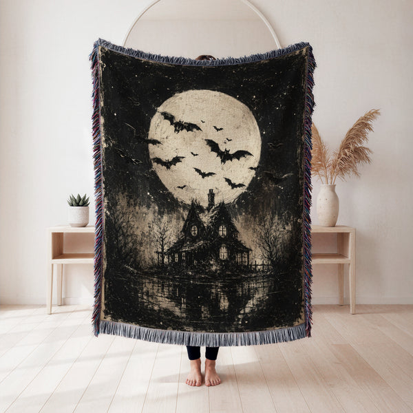 Bats Over Blackwood Manor Blanket