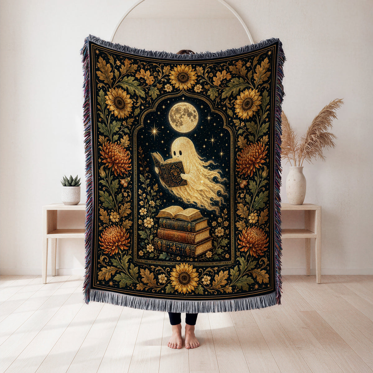 Sunflower Moon Ghost Reader Blanket